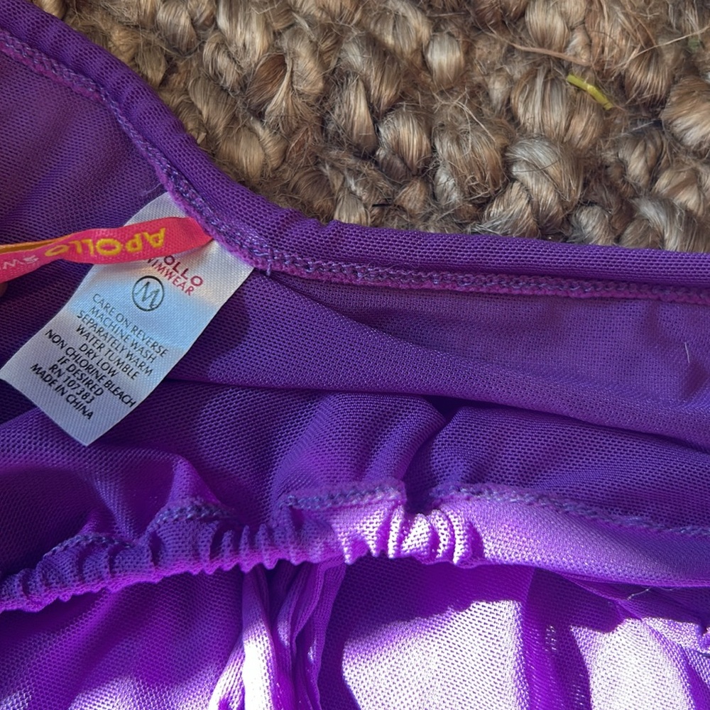 Apollo Swim Purple Mesh Swim Skirt Size Medium - Picture 5 of 7